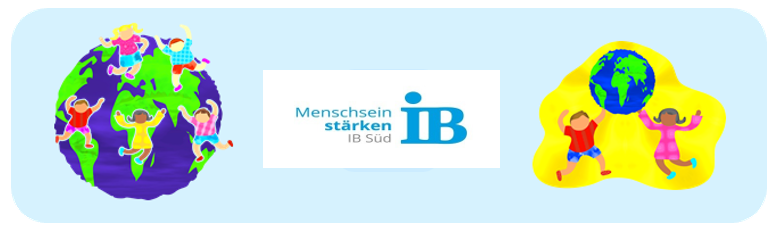 Grafik IB Logo mit Kindergrafiken